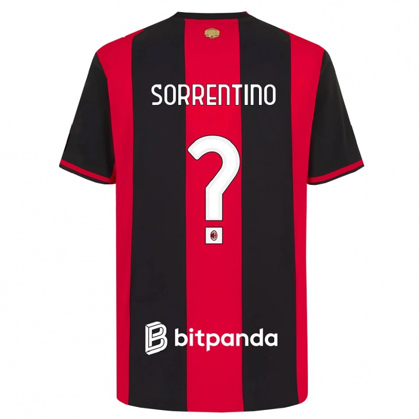 Danxen Kvinder Cristian Sorrentino #0 Rød Sort Hvid Hjemmebane Spillertrøjer 2026/27 Trøje T-Shirt