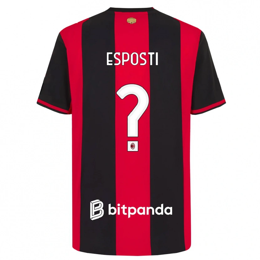 Danxen Kvinder Alessandro Esposti #0 Rød Sort Hvid Hjemmebane Spillertrøjer 2026/27 Trøje T-Shirt