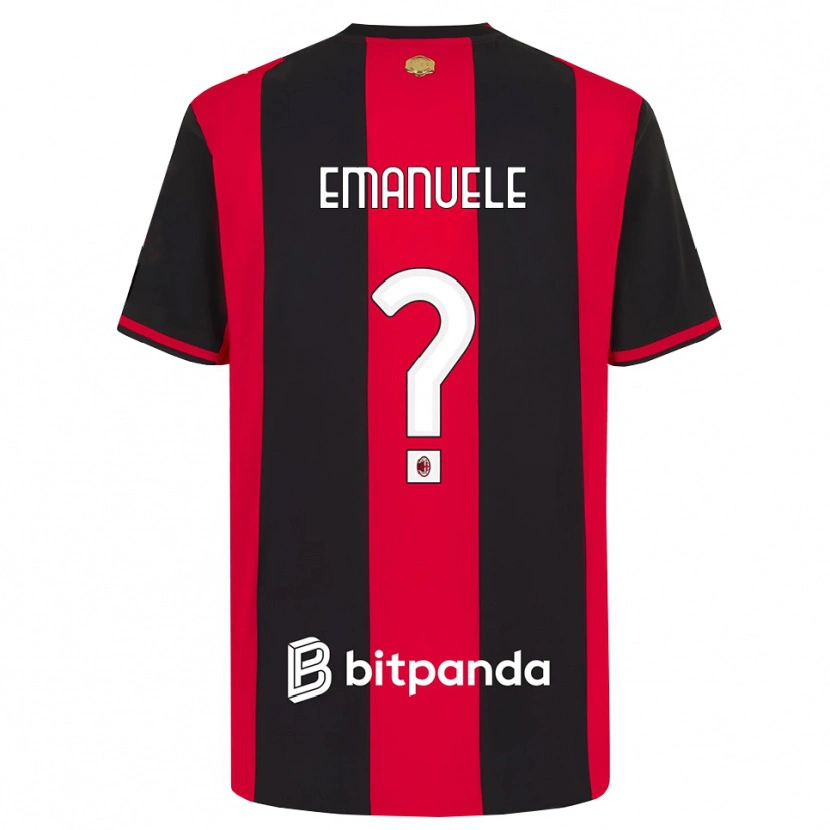 Danxen Kvinder Emanuele Benedetti #0 Rød Sort Hvid Hjemmebane Spillertrøjer 2026/27 Trøje T-Shirt