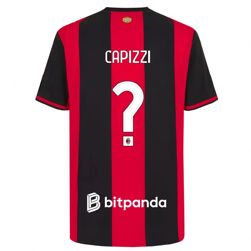 Danxen Kvinder Edoardo Capizzi #0 Rød Sort Hvid Hjemmebane Spillertrøjer 2026/27 Trøje T-Shirt