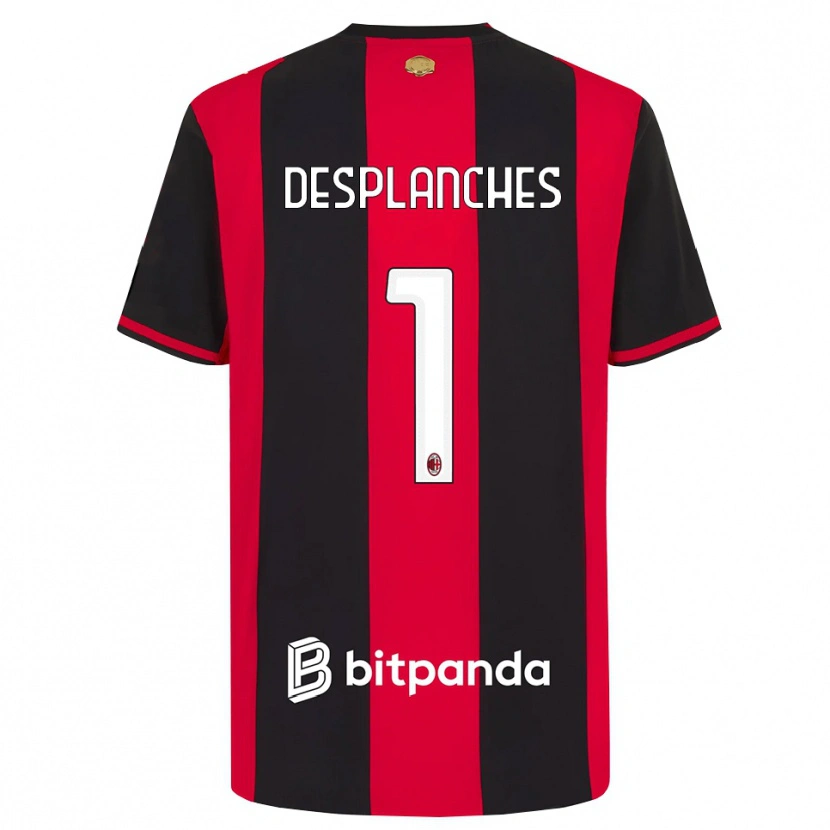 Danxen Kvinder Sebastiano Desplanches #1 Rød Sort Hvid Hjemmebane Spillertrøjer 2026/27 Trøje T-Shirt