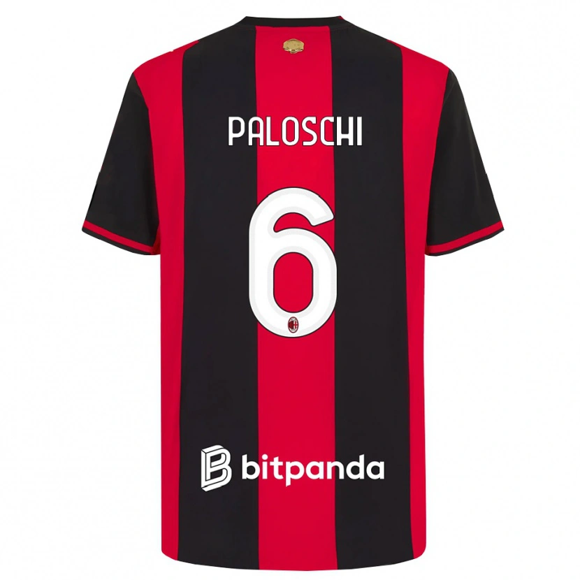 Danxen Kvinder Dorian Paloschi #6 Rød Sort Hvid Hjemmebane Spillertrøjer 2026/27 Trøje T-Shirt