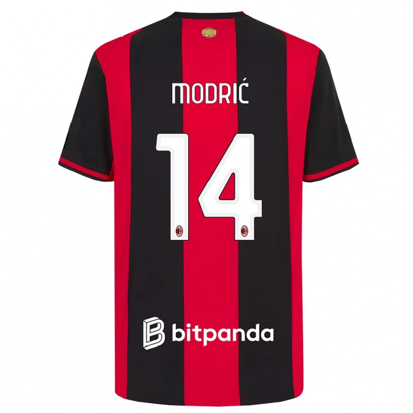 Danxen Kvinder Luka Modrić #14 Rød Sort Hvid Hjemmebane Spillertrøjer 2026/27 Trøje T-Shirt