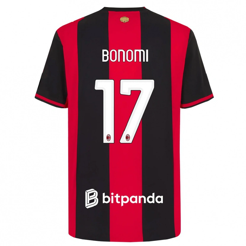 Danxen Kvinder Francesco Bonomi #17 Rød Sort Hvid Hjemmebane Spillertrøjer 2026/27 Trøje T-Shirt