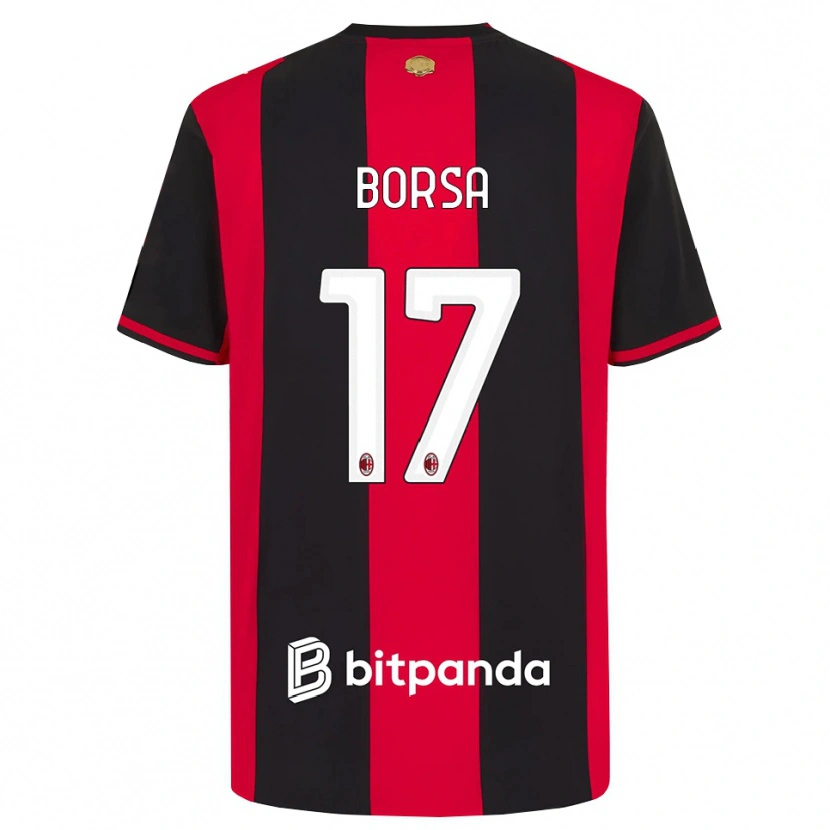 Danxen Kvinder Gabriele Borsa #17 Rød Sort Hvid Hjemmebane Spillertrøjer 2026/27 Trøje T-Shirt