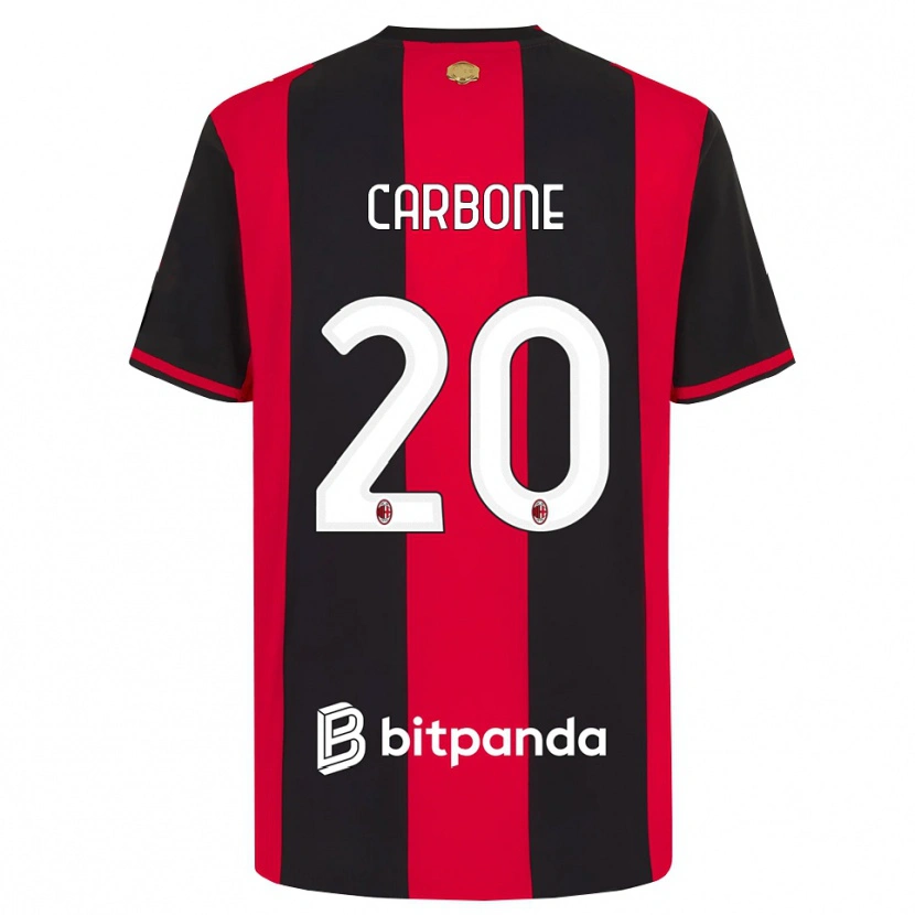 Danxen Kvinder Emanuele Carbone #20 Rød Sort Hvid Hjemmebane Spillertrøjer 2026/27 Trøje T-Shirt