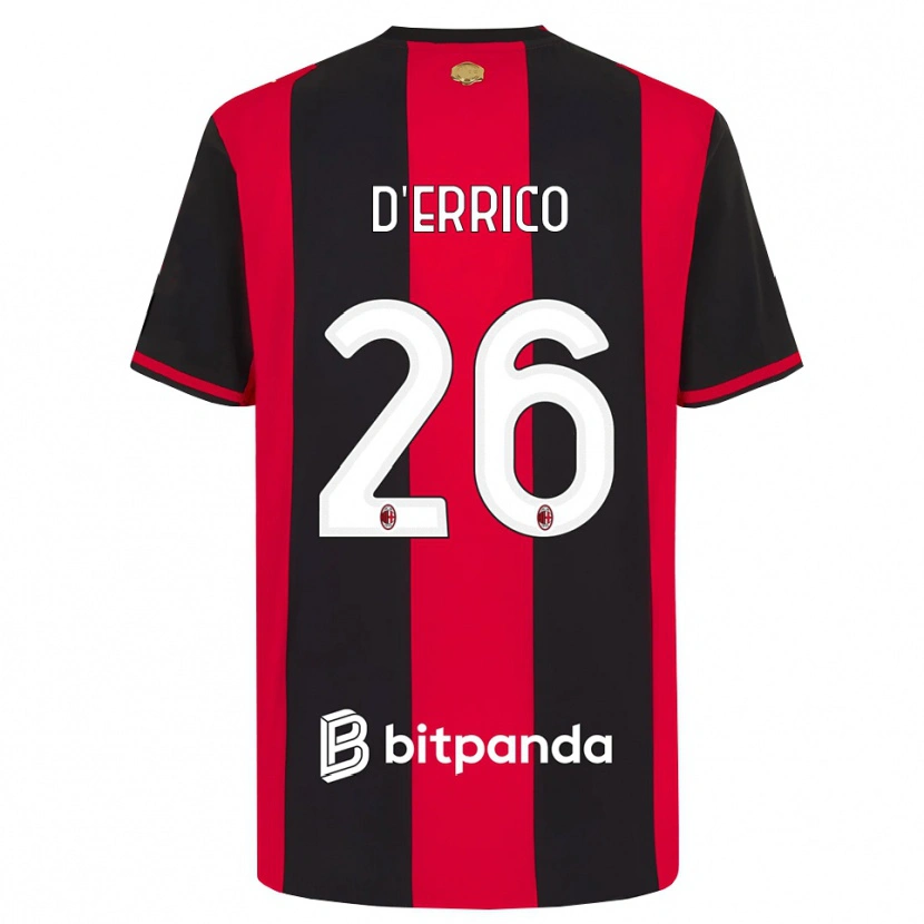 Danxen Kvinder Leonardo D'errico #26 Rød Sort Hvid Hjemmebane Spillertrøjer 2026/27 Trøje T-Shirt