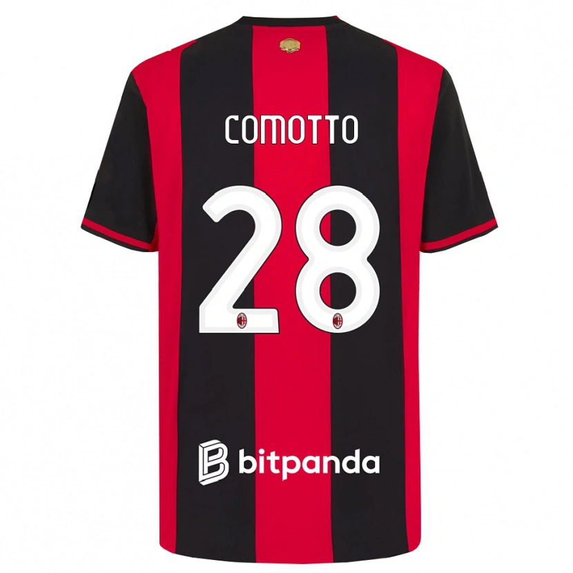 Danxen Kvinder Christian Comotto #28 Rød Sort Hvid Hjemmebane Spillertrøjer 2026/27 Trøje T-Shirt