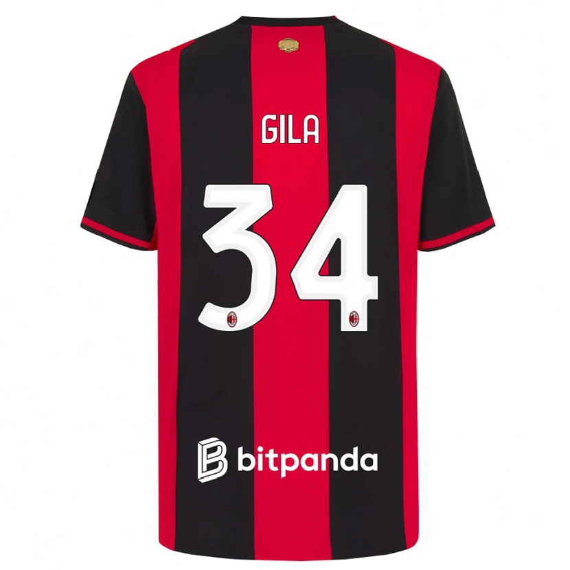 Danxen Kvinder Mario Gila #34 Rød Sort Hvid Hjemmebane Spillertrøjer 2026/27 Trøje T-Shirt