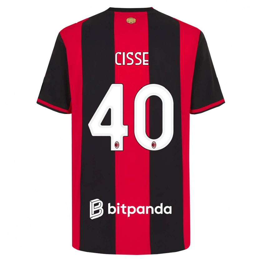 Danxen Kvinder El Hadji Malick Cissé #40 Rød Sort Hvid Hjemmebane Spillertrøjer 2026/27 Trøje T-Shirt