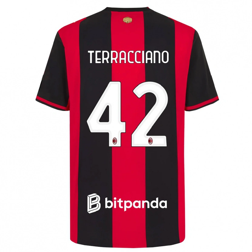 Danxen Kvinder Filippo Terracciano #42 Rød Sort Hvid Hjemmebane Spillertrøjer 2026/27 Trøje T-Shirt