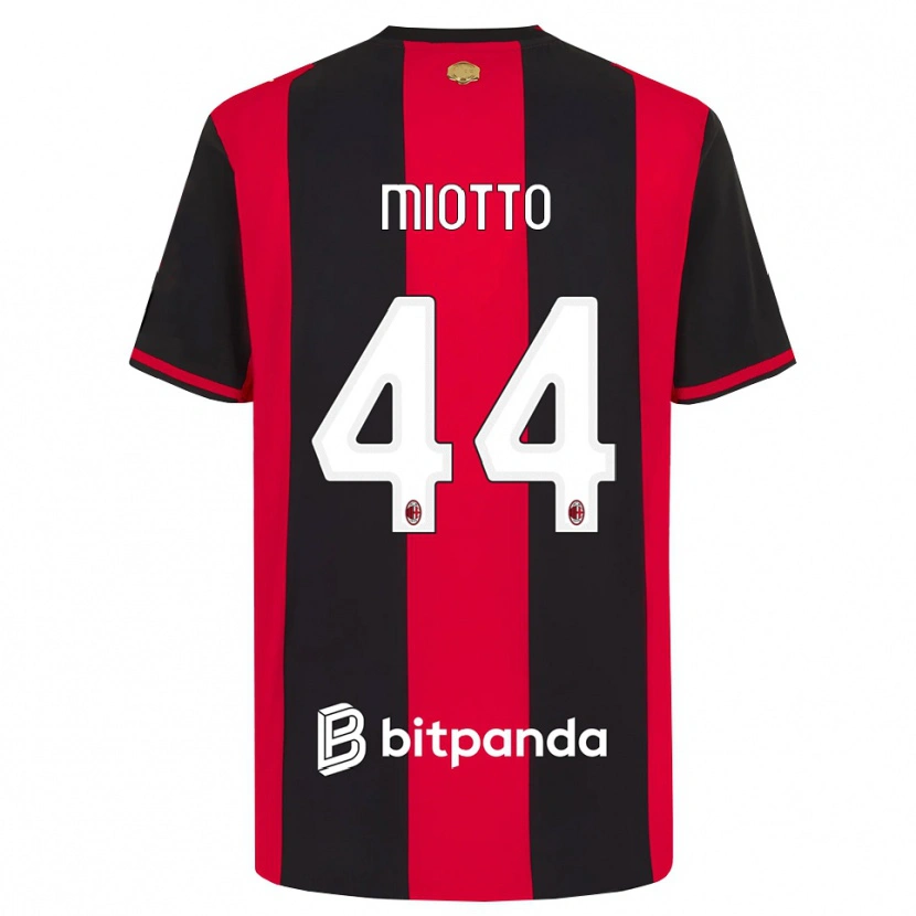 Danxen Kvinder Giorgia Miotto #44 Rød Sort Hvid Hjemmebane Spillertrøjer 2026/27 Trøje T-Shirt