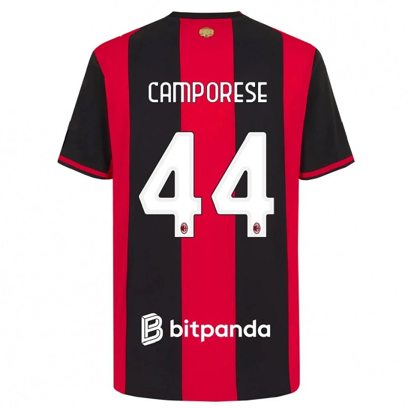 Danxen Kvinder Michele Camporese #44 Rød Sort Hvid Hjemmebane Spillertrøjer 2026/27 Trøje T-Shirt