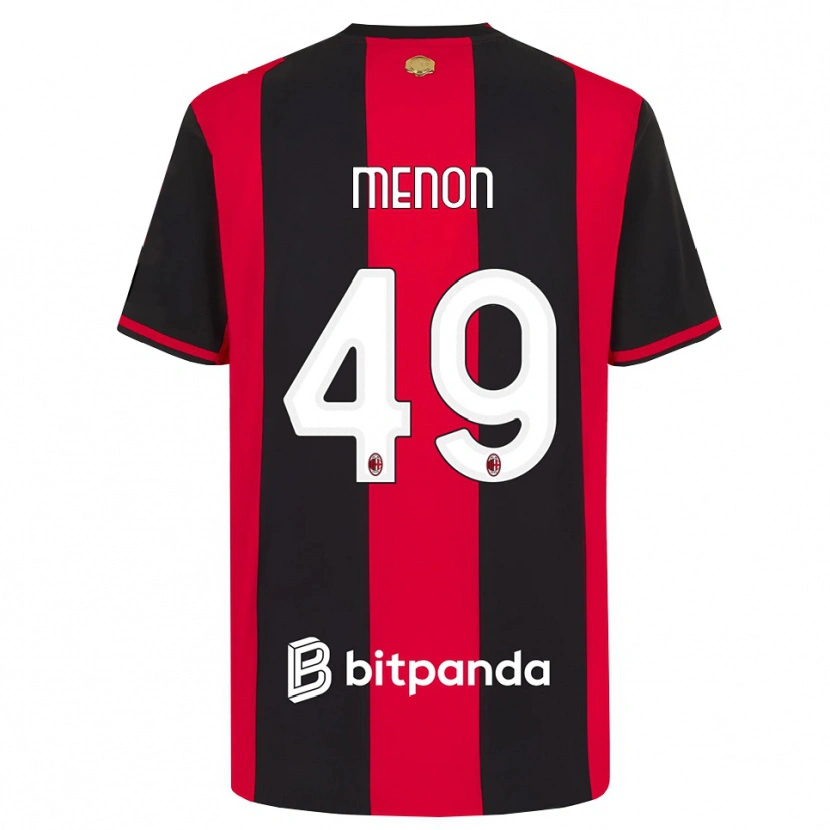 Danxen Kvinder Luca Menon #49 Rød Sort Hvid Hjemmebane Spillertrøjer 2026/27 Trøje T-Shirt