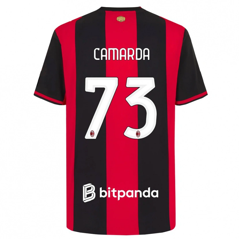Danxen Kvinder Francesco Camarda #73 Rød Sort Hvid Hjemmebane Spillertrøjer 2026/27 Trøje T-Shirt