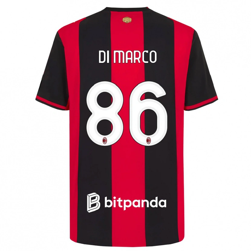 Danxen Kvinder Luca Di Marco #86 Rød Sort Hvid Hjemmebane Spillertrøjer 2026/27 Trøje T-Shirt