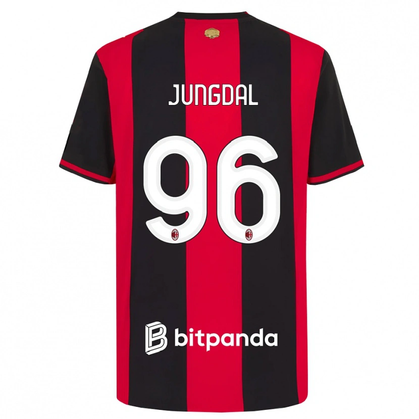 Danxen Kvinder Andreas Jungdal #96 Rød Sort Hvid Hjemmebane Spillertrøjer 2026/27 Trøje T-Shirt