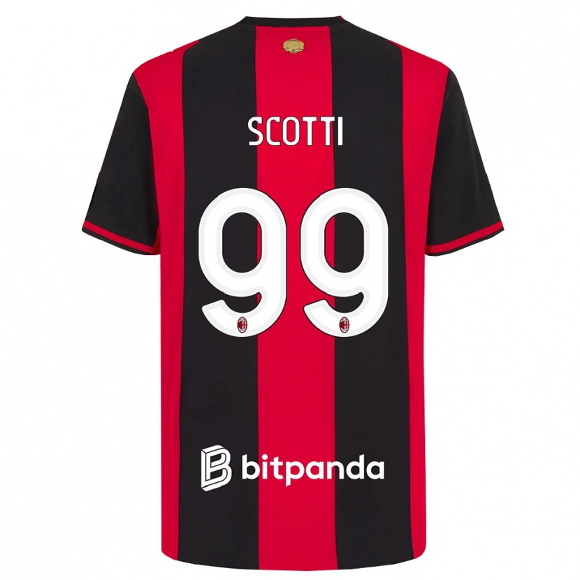 Danxen Kvinder Filippo Scotti #99 Rød Sort Hvid Hjemmebane Spillertrøjer 2026/27 Trøje T-Shirt