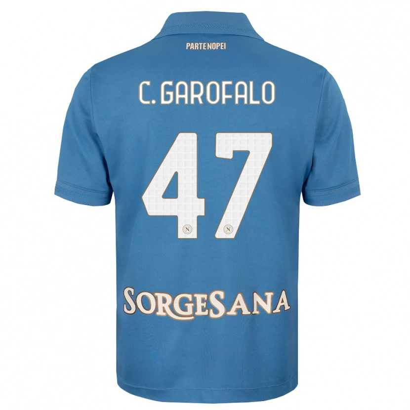 Danxen Kvinder Christian Garofalo #47 Tågeblå Hvid Hjemmebane Spillertrøjer 2026/27 Trøje T-Shirt