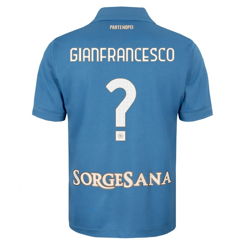 Danxen Kvinder Sergio Gianfrancesco #0 Tågeblå Hvid Hjemmebane Spillertrøjer 2026/27 Trøje T-Shirt