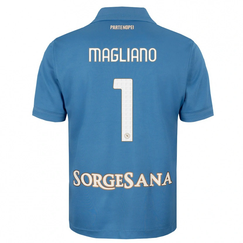 Danxen Kvinder Mattia Magliano #1 Tågeblå Hvid Hjemmebane Spillertrøjer 2026/27 Trøje T-Shirt