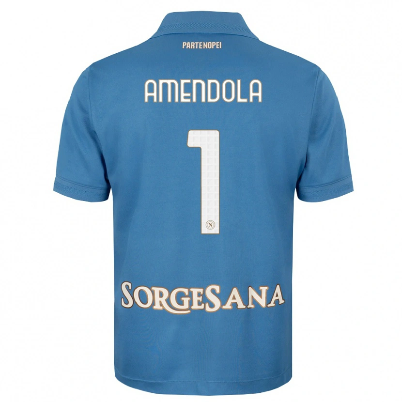 Danxen Kvinder Antonio Amendola #1 Tågeblå Hvid Hjemmebane Spillertrøjer 2026/27 Trøje T-Shirt