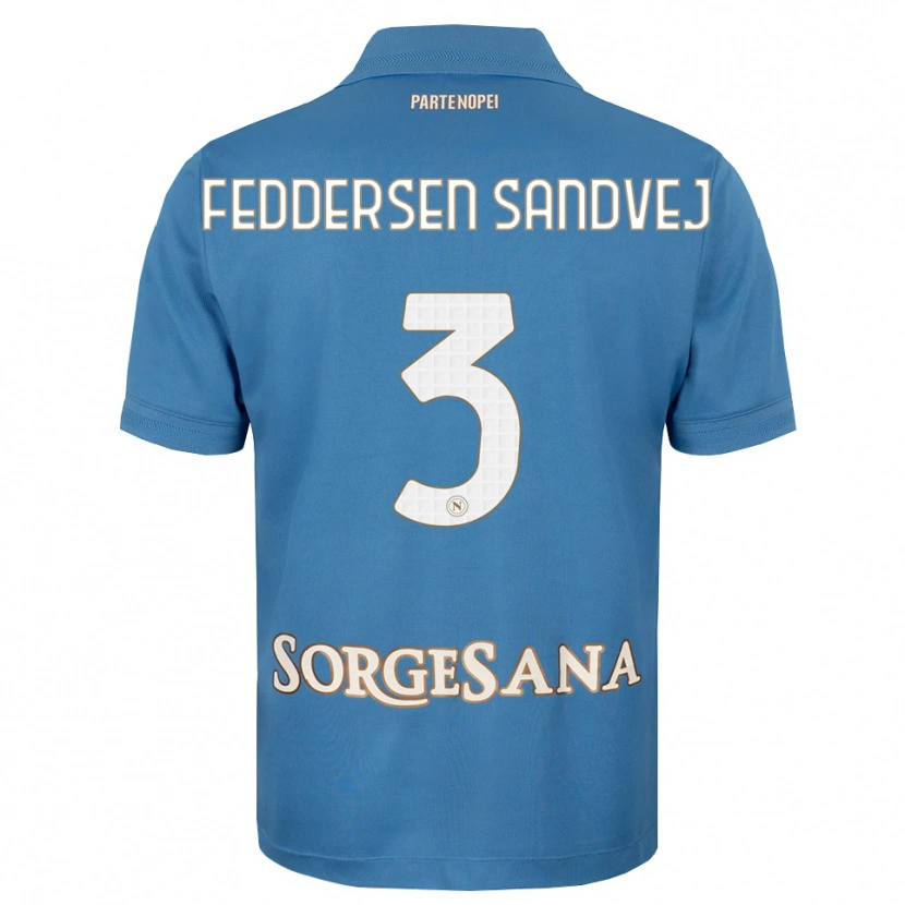 Danxen Kvinder Cecilie Feddersen Sandvej #3 Tågeblå Hvid Hjemmebane Spillertrøjer 2026/27 Trøje T-Shirt