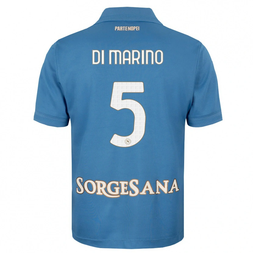 Danxen Kvinder Paola Di Marino #5 Tågeblå Hvid Hjemmebane Spillertrøjer 2026/27 Trøje T-Shirt