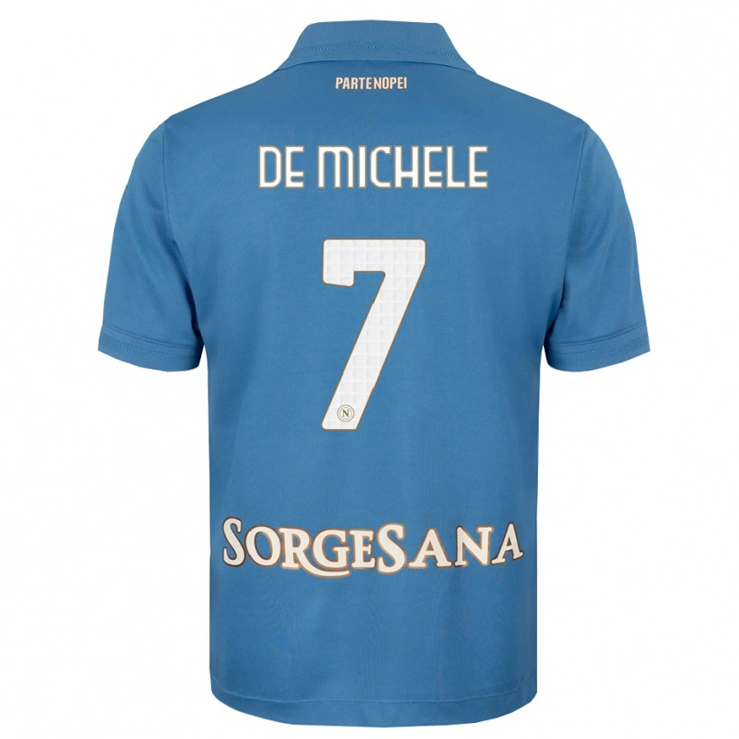 Danxen Kvinder Marco De Michele #7 Tågeblå Hvid Hjemmebane Spillertrøjer 2026/27 Trøje T-Shirt