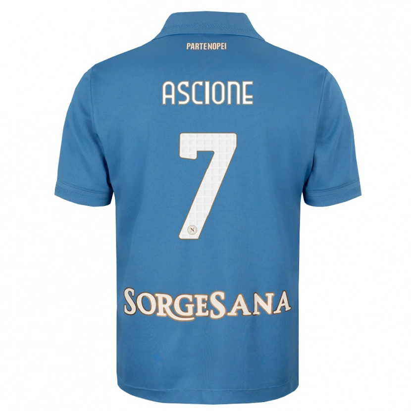 Danxen Kvinder Simone Ascione #7 Tågeblå Hvid Hjemmebane Spillertrøjer 2026/27 Trøje T-Shirt