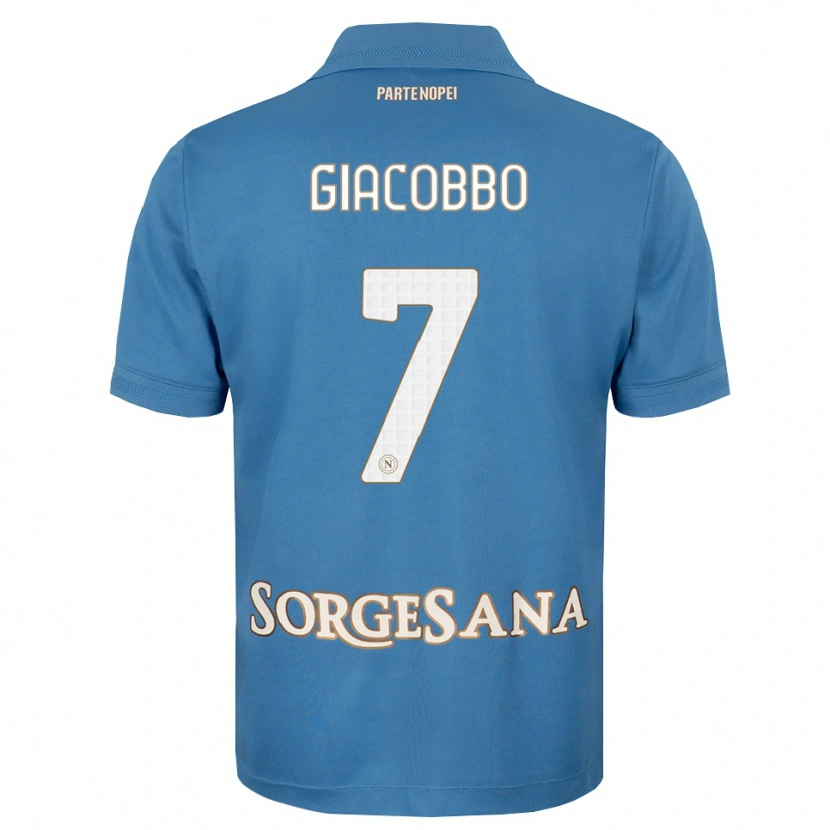 Danxen Kvinder Giulia Giacobbo #7 Tågeblå Hvid Hjemmebane Spillertrøjer 2026/27 Trøje T-Shirt