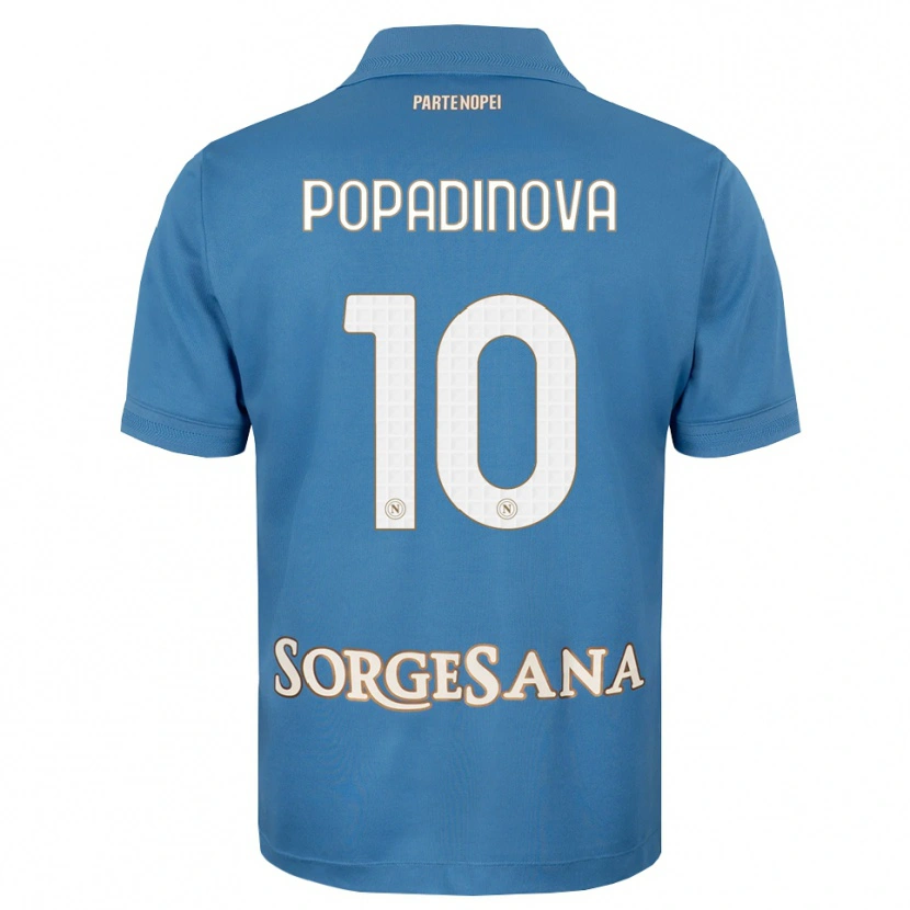 Danxen Kvinder Evdokiya Popadinova #10 Tågeblå Hvid Hjemmebane Spillertrøjer 2026/27 Trøje T-Shirt