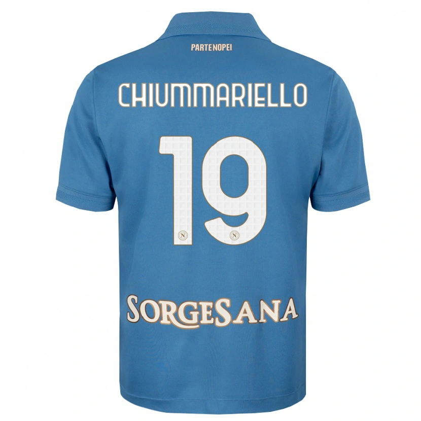 Danxen Kvinder Andrea Chiummariello #19 Tågeblå Hvid Hjemmebane Spillertrøjer 2026/27 Trøje T-Shirt
