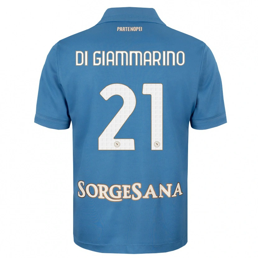 Danxen Kvinder Virginia Di Giammarino #21 Tågeblå Hvid Hjemmebane Spillertrøjer 2026/27 Trøje T-Shirt