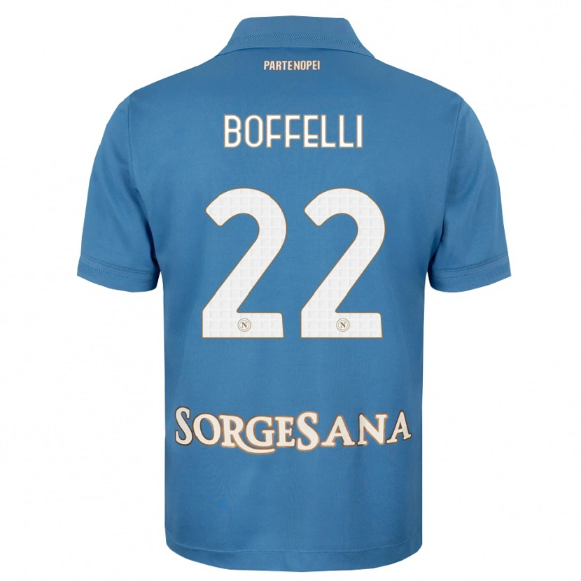 Danxen Kvinder Valerio Boffelli #22 Tågeblå Hvid Hjemmebane Spillertrøjer 2026/27 Trøje T-Shirt