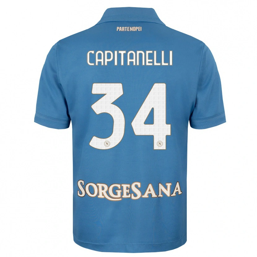 Danxen Kvinder Ilaria Capitanelli #34 Tågeblå Hvid Hjemmebane Spillertrøjer 2026/27 Trøje T-Shirt