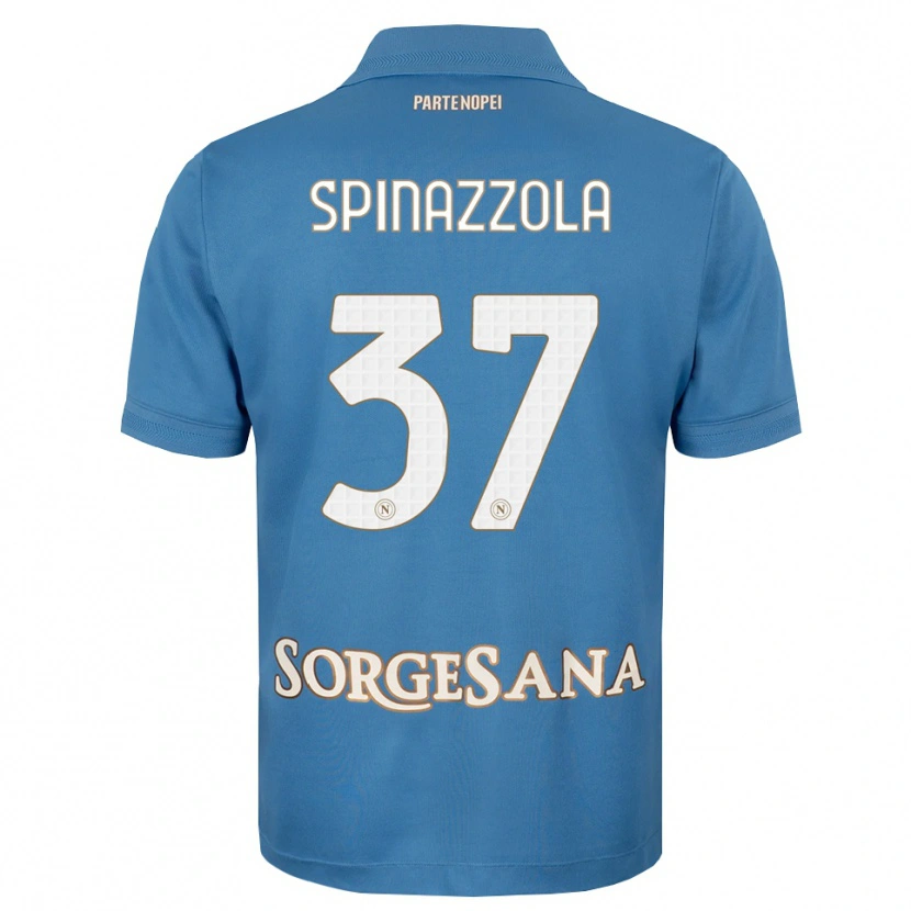 Danxen Kvinder Leonardo Spinazzola #37 Tågeblå Hvid Hjemmebane Spillertrøjer 2026/27 Trøje T-Shirt