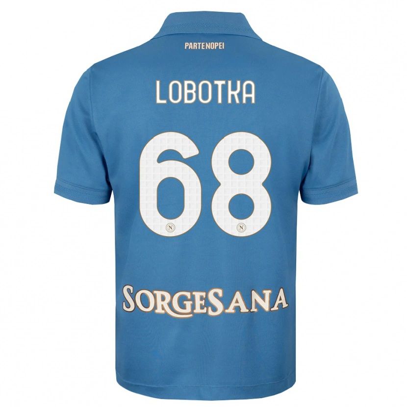 Danxen Kvinder Stanislav Lobotka #68 Tågeblå Hvid Hjemmebane Spillertrøjer 2026/27 Trøje T-Shirt