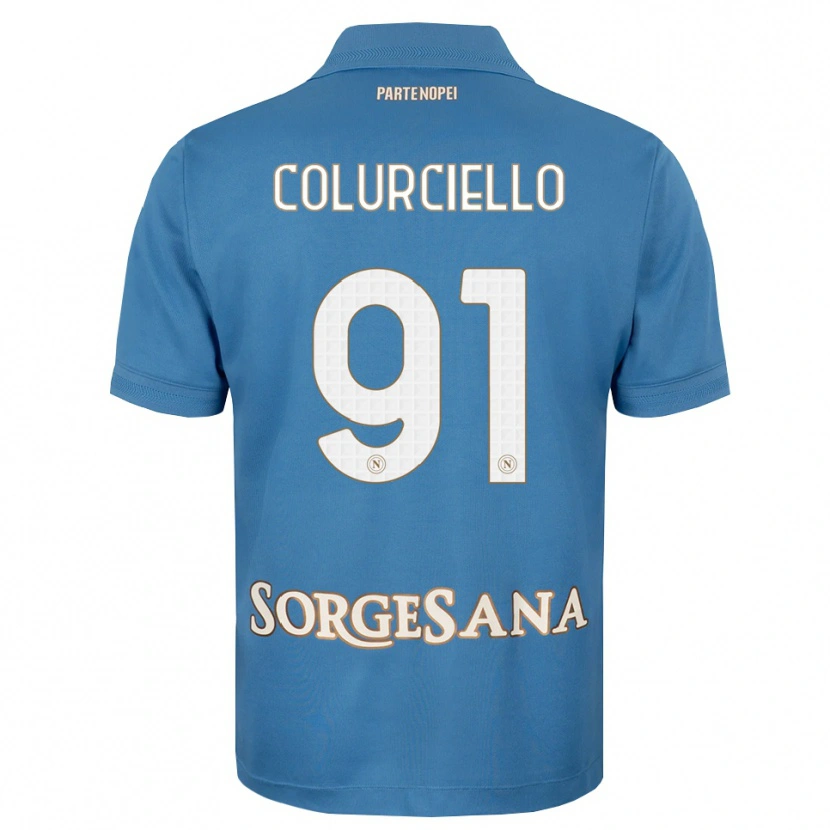 Danxen Kvinder Cristian Colurciello #91 Tågeblå Hvid Hjemmebane Spillertrøjer 2026/27 Trøje T-Shirt