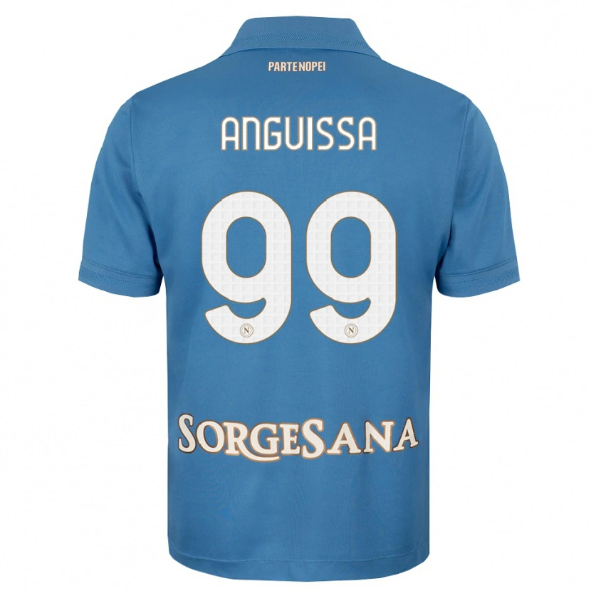 Danxen Kvinder Frank Anguissa #99 Tågeblå Hvid Hjemmebane Spillertrøjer 2026/27 Trøje T-Shirt
