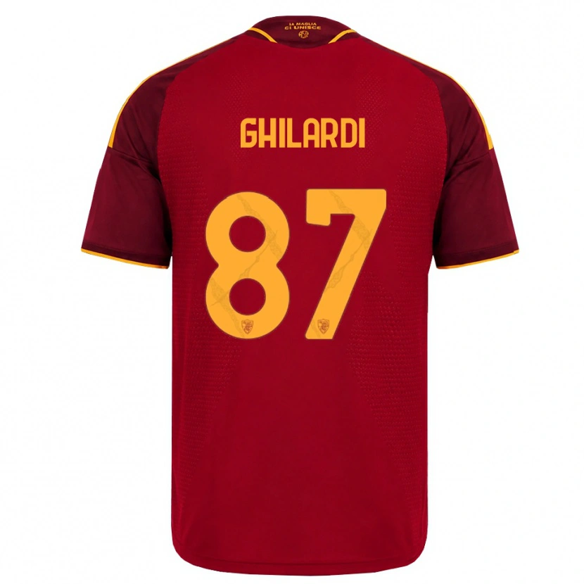 Danxen Kvinder Daniele Ghilardi #87 Rød Gylden Gul Hjemmebane Spillertrøjer 2026/27 Trøje T-Shirt