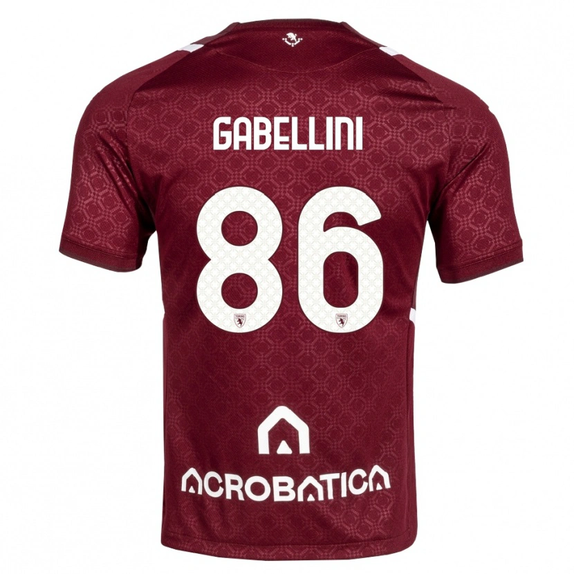 Danxen Kvinder Tommaso Gabellini #86 Bordeaux Hvid Hjemmebane Spillertrøjer 2026/27 Trøje T-Shirt