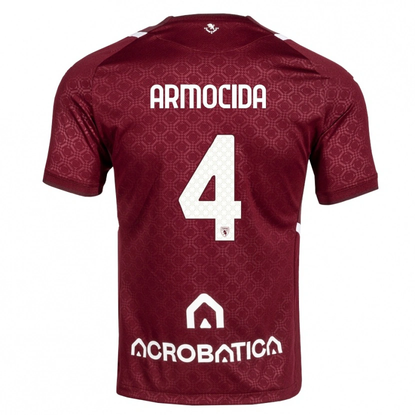 Danxen Kvinder Simone Armocida #4 Bordeaux Hvid Hjemmebane Spillertrøjer 2026/27 Trøje T-Shirt