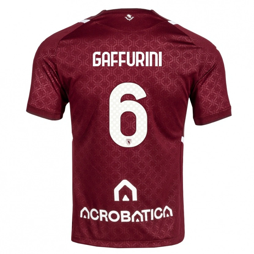 Danxen Kvinder Davide Gaffurini #6 Bordeaux Hvid Hjemmebane Spillertrøjer 2026/27 Trøje T-Shirt