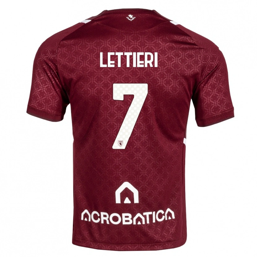 Danxen Kvinder Jessica Lettieri #7 Bordeaux Hvid Hjemmebane Spillertrøjer 2026/27 Trøje T-Shirt
