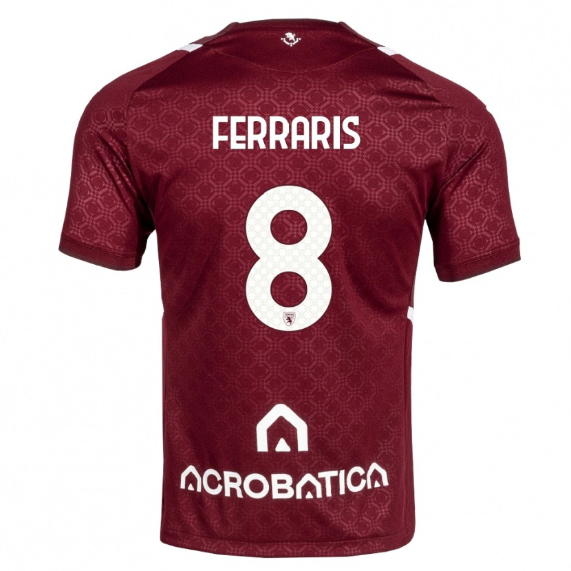 Danxen Kvinder Lorenzo Ferraris #8 Bordeaux Hvid Hjemmebane Spillertrøjer 2026/27 Trøje T-Shirt