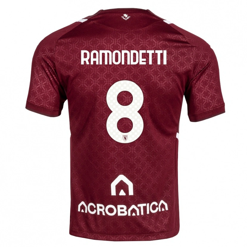 Danxen Kvinder Vittorio Ramondetti #8 Bordeaux Hvid Hjemmebane Spillertrøjer 2026/27 Trøje T-Shirt