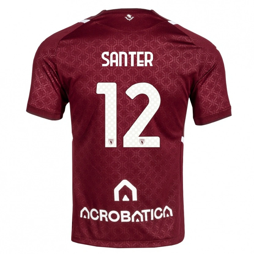 Danxen Kvinder Leonardo Santer #12 Bordeaux Hvid Hjemmebane Spillertrøjer 2026/27 Trøje T-Shirt