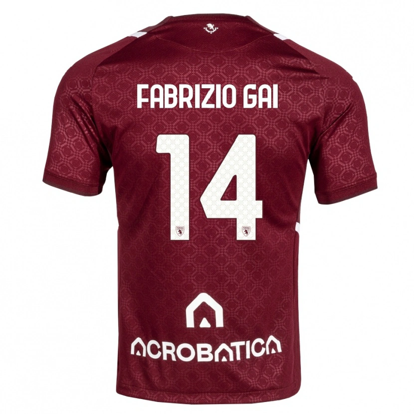 Danxen Kvinder Fabrizio Gai #14 Bordeaux Hvid Hjemmebane Spillertrøjer 2026/27 Trøje T-Shirt