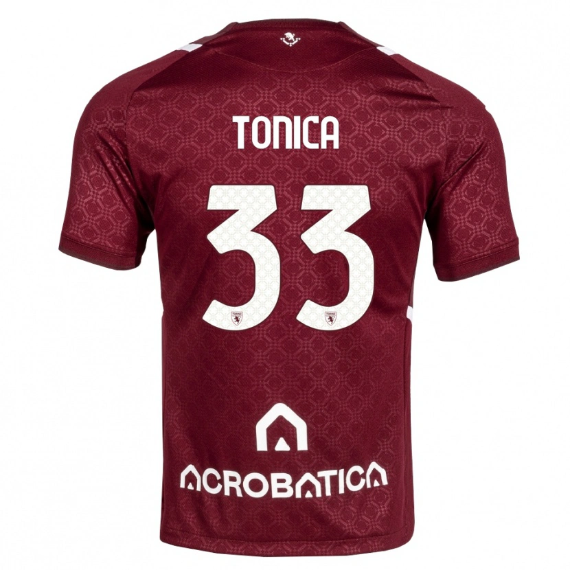 Danxen Kvinder Daniel Tonica #33 Bordeaux Hvid Hjemmebane Spillertrøjer 2026/27 Trøje T-Shirt